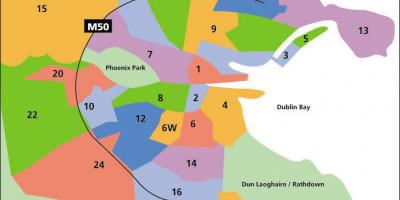 Kart over Dublin områder