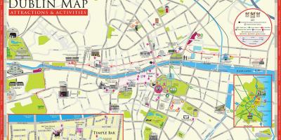 Kart over Dublin turistattraksjoner