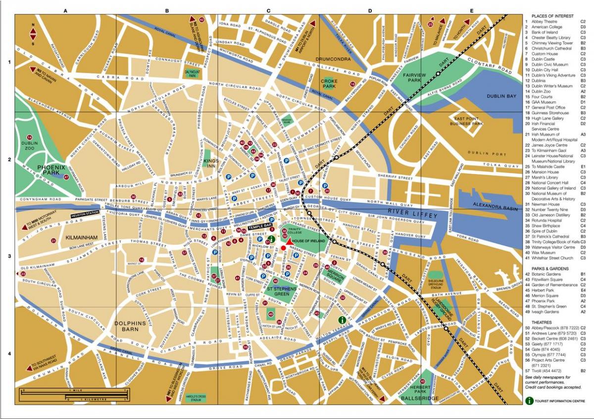 kart Dublin sentrum