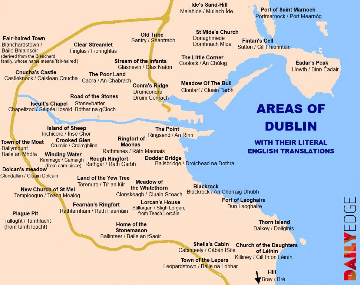 kart over Dublin forstedene