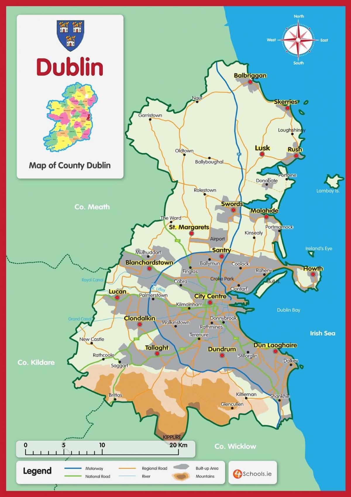 kart over Dublin fylke