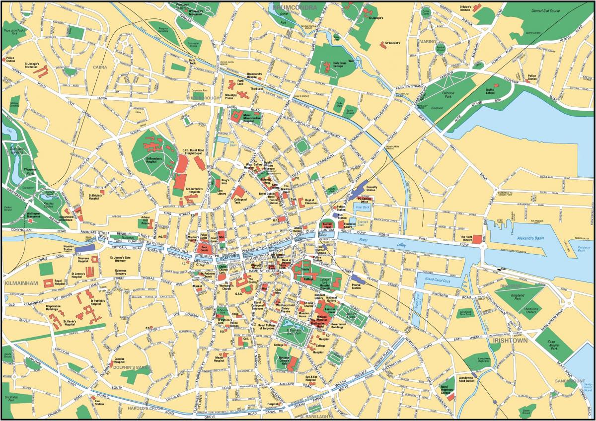 Dublin på et kart