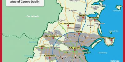 Kart over Dublin fylke