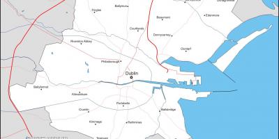 Kart over Dublin nabolag